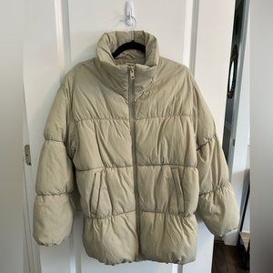 Shirred Oversized Puffer Jacket